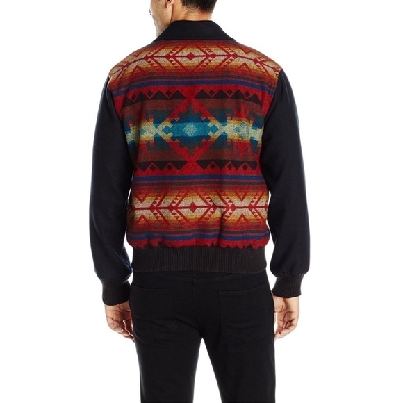 Pendleton M Western Coat Mens Coyote Canyon Big Horn Black DK579 - Picture 2 of 14